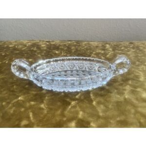 Imperial Glass NuCut Line #495 Crystal Two Handled Nut Dish (7568) Read